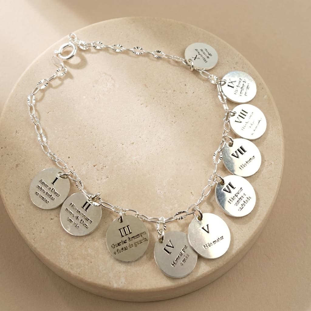 Pulseira De Prata 925 10 Mandamentos Gaya imagem