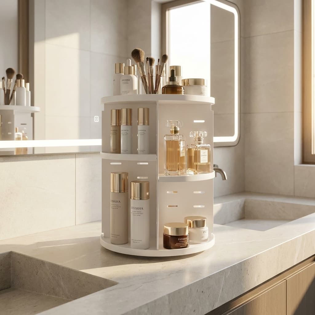 Organizador Giratório de Cosméticos com Prateleiras image