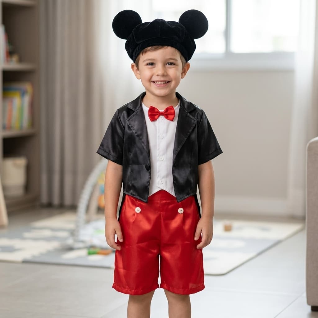 Fantasia Mickey Infantil Completa Short Paletó Boina image